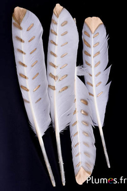 Schwan Blattgold - 30–35 cm - weiß-gold Träne  